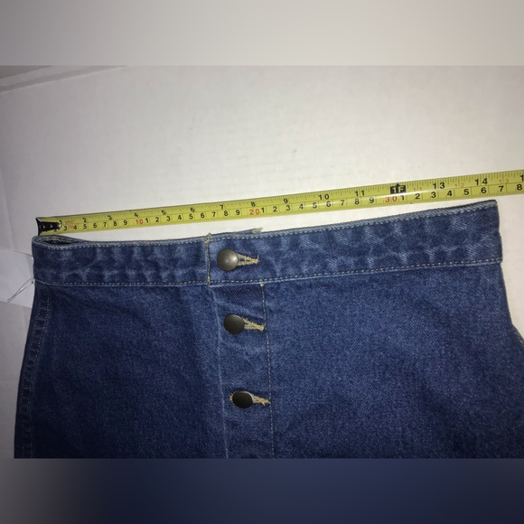 NWT American Apparel A-Line Button Front Denim Jean Mini Skirt Sz M - Picture 3 of 8
